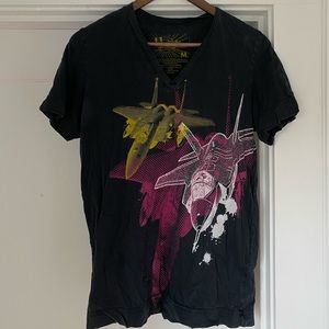 Men’s Vintage Fighter Jet V Neck (medium)